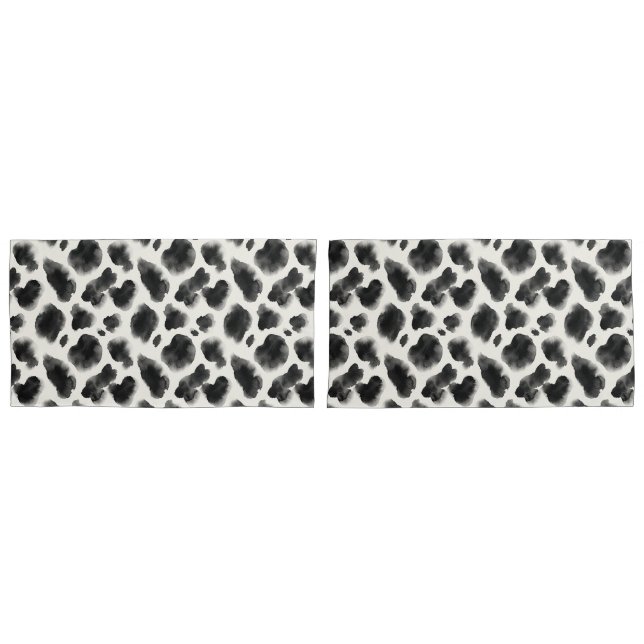 Black and White Cow Print Pattern Kissenbezug (Vorderseite-Set)