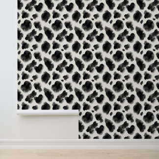 Black and White Cow Print Pattern Tapete