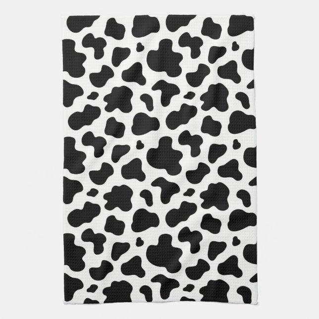 Black And White Cow Print Western Cowboy Southern Geschirrtuch (Vertikal)