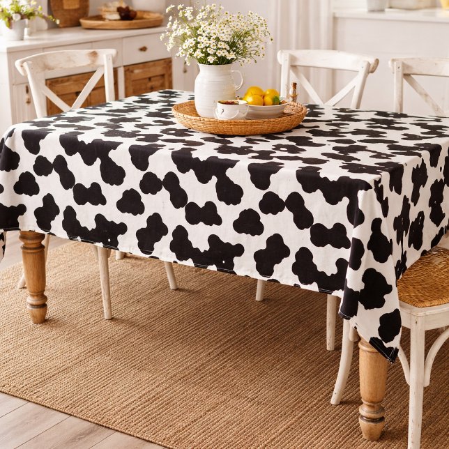 Black and White Cowhide Pattern  Tischdecke (Von Creator hochgeladen)