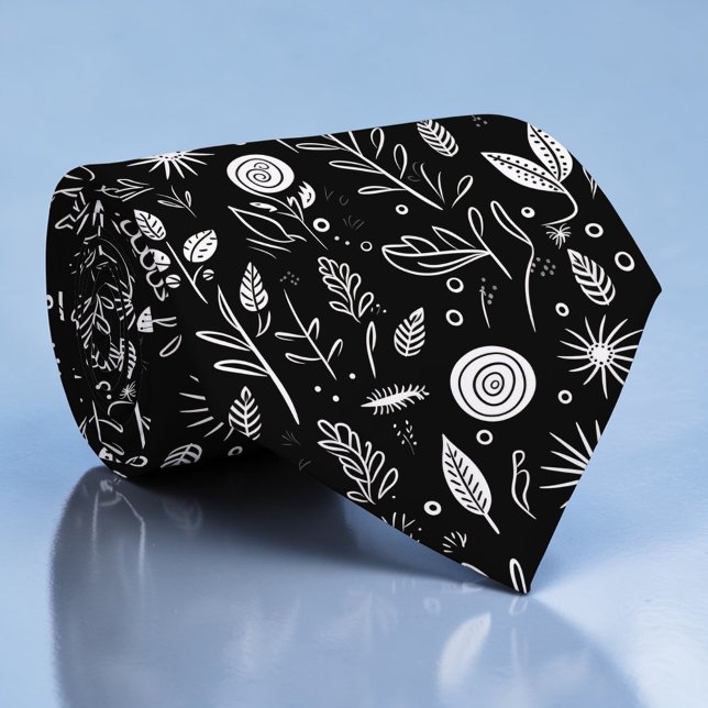 Black and White Custom Necktie Krawatte (Von Creator hochgeladen)