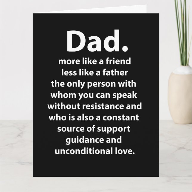 Black and White Dad Daddy Quote  Karte (Vorderseite)