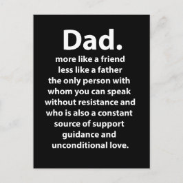 Black and White Dad Daddy Quote Postkarte
