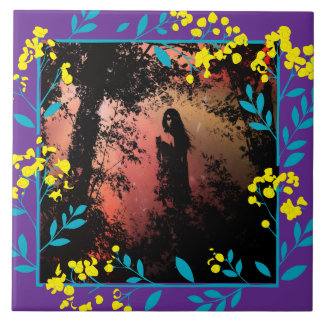 Black and White  Dark Fantasy art Tile Fliese