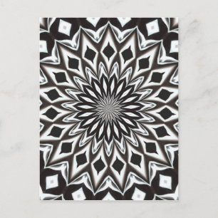 Black and White Decorative Mandala Postkarte