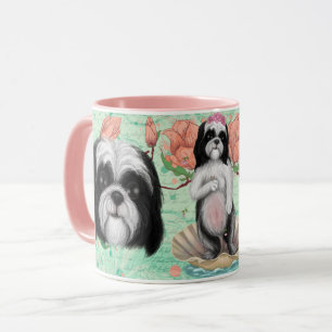 Black and White Derpy Shih Tzu Tasse