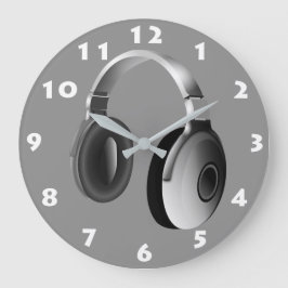 BLACK AND WHITE DJ HEADPHONES WITH WHITE NUMBERS GROßE WANDUHR