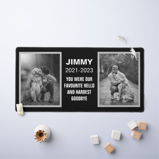 Black and White Dog Memorial 2 Photo Collage (Tableau pour enfants)