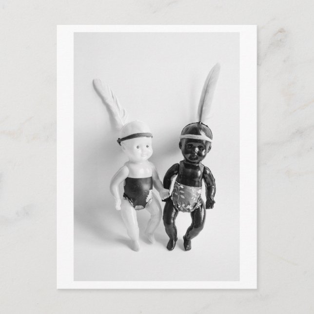 Black and White Doll Indians Postkarte (Vorderseite)