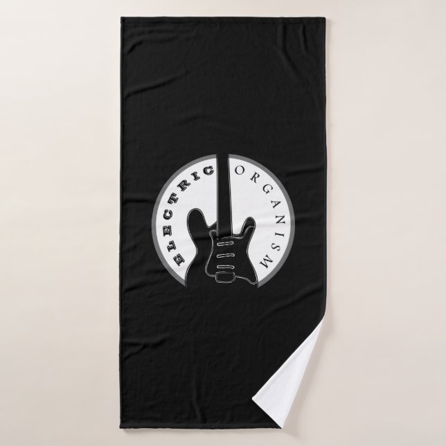 Black and White Electric Gitarren Rock Music Moder Badehandtuch (Badehandtuch)
