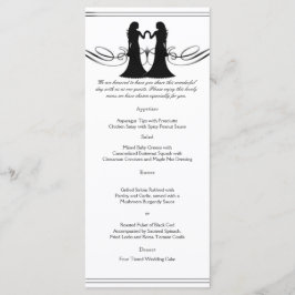 Black and White Elegance Brides Wedding Menu Menükarte