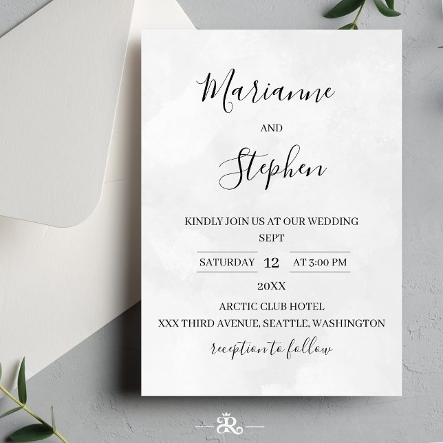 Black and White Elegant Minimalist Invitation (Créateur téléchargé)