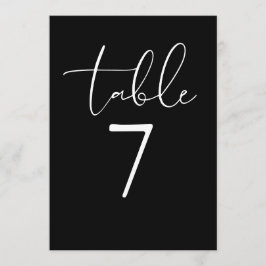 Black And White Elegant Modern Script Table Number Einladung