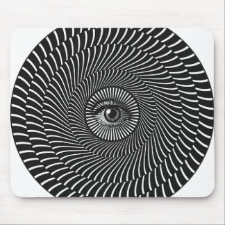 Black and White Eye Circular Graphic Mousepad