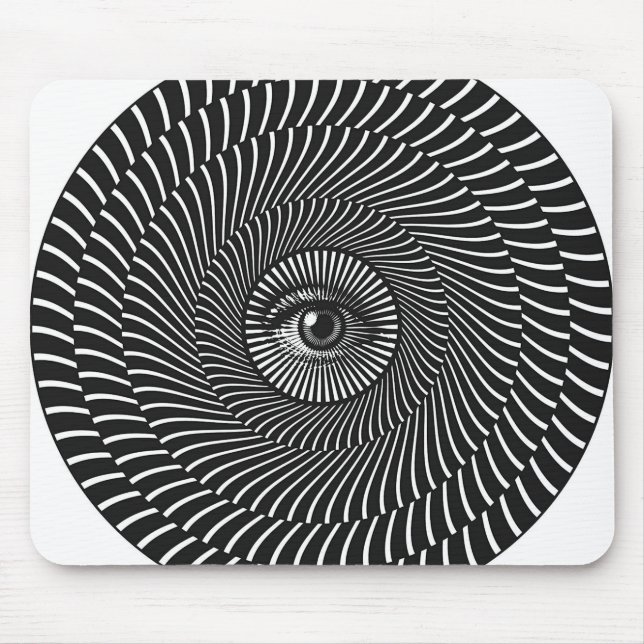 Black and White Eye Circular Graphic Mousepad (Vorne)