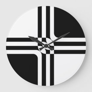 Black and white fantasy große wanduhr