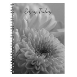 Black and White Floral Photo Spiral Notebook Notizblock