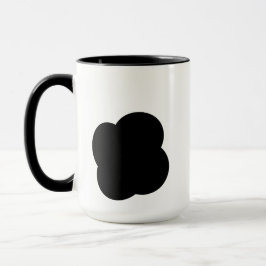 Black and White Floral Two-Tone Mug Tasse