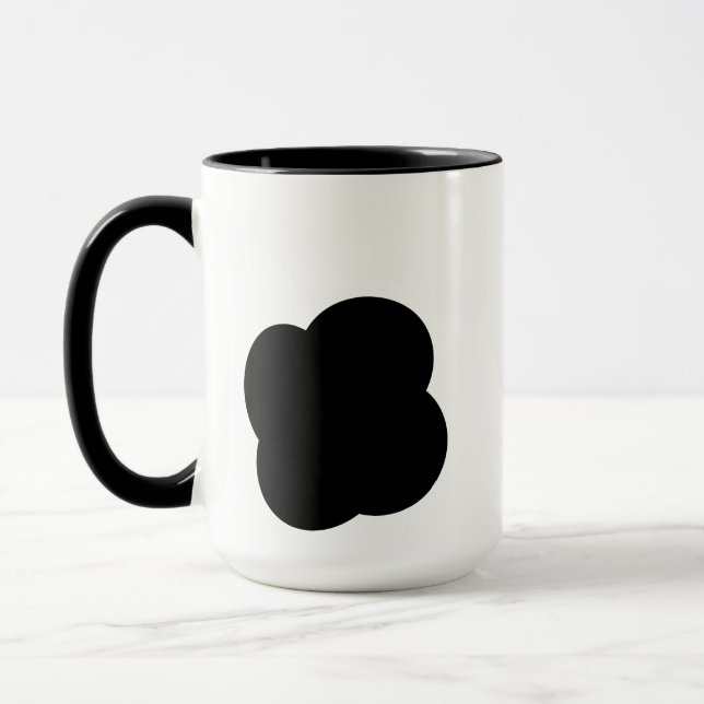 Black and White Floral Two-Tone Mug Tasse (Links)