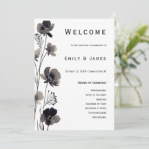 Black and White Floral Wedding