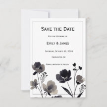 Black and White Floral Wedding