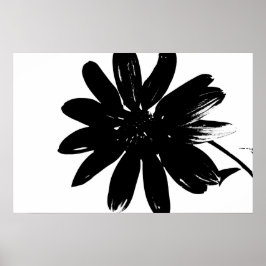 Black and White Flower Poster