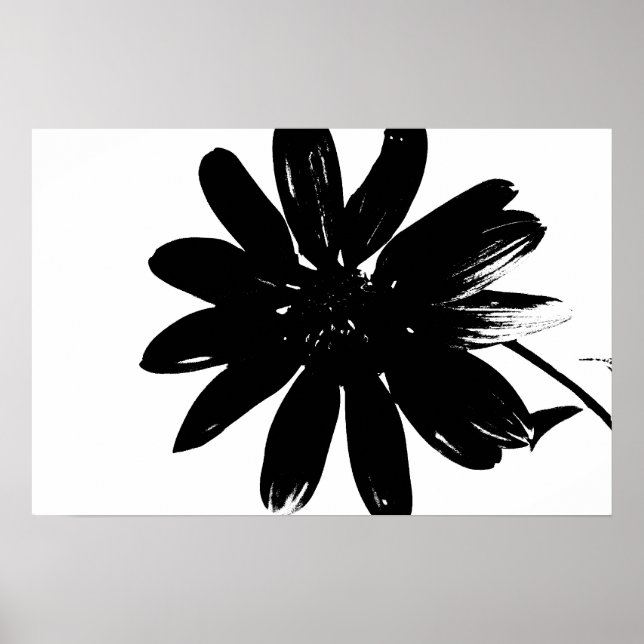 Black and White Flower Poster (Vorne)