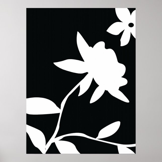 Black and white flower poster (Vorne)