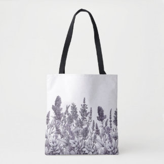 Black and White Flowers Tasche
