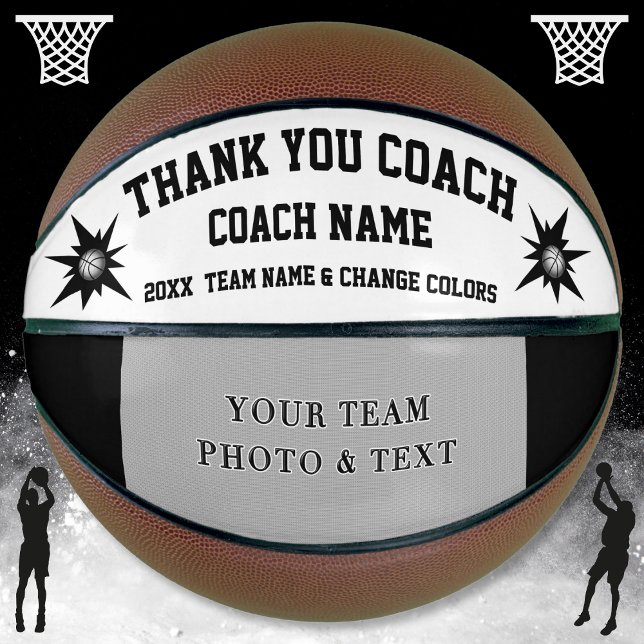 Black and White Foto Basketball Basketball Coach G (Photo Basketball. Great Basketball Coach Gifts. Personalized Basketball Coach Gifts. Black and White)