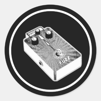 Black and White Fuzz Runder Aufkleber