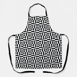 Black and white geometrical pattern schürze