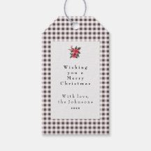 Black and White Gingham Plaid Custom Christmas