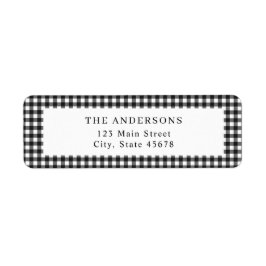 Black and White Gingham Return Address