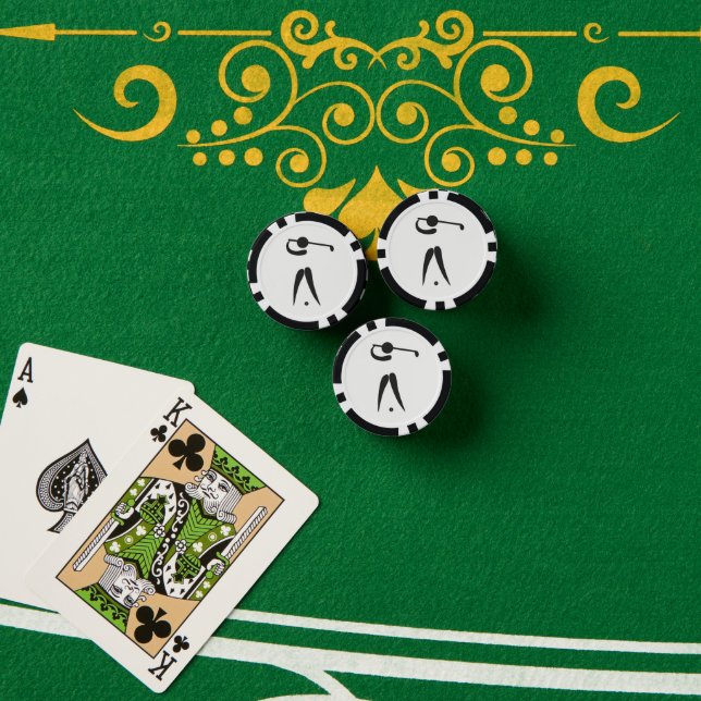 Black and White Golf Ball Marker Golf Player Pokerchips (Pokertisch (Stapel))