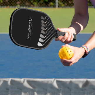 Black And White Golf Club Perosnalized Name Golfer Pickleball Schläger
