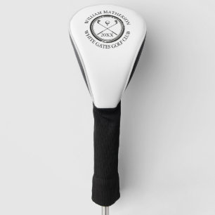 Black and White Golfers Club Name Datum Golf Headcover