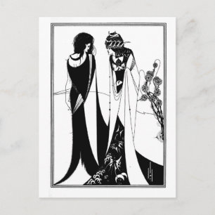 Black and white goth gothic art new Salome Postkarte