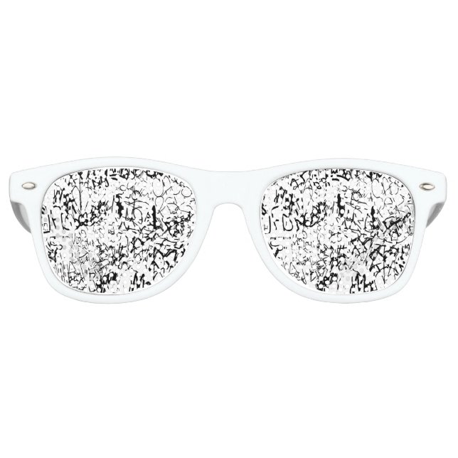 Black and White Graffiti Abstract Collage Partybrille (Vorderseite)
