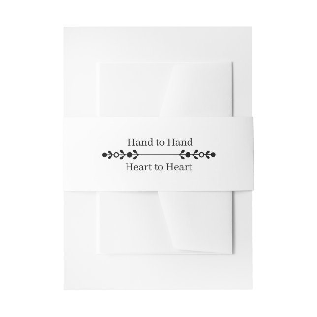 Black and White Hand to Hand Wedding Einladungsbanderole (Vorderseite Beispiel)