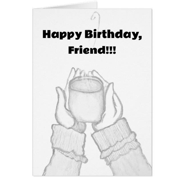 black and white hands with coffee on Note Card (Devant)