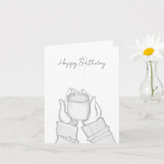 black and white hands with coffee on Note Card Karte