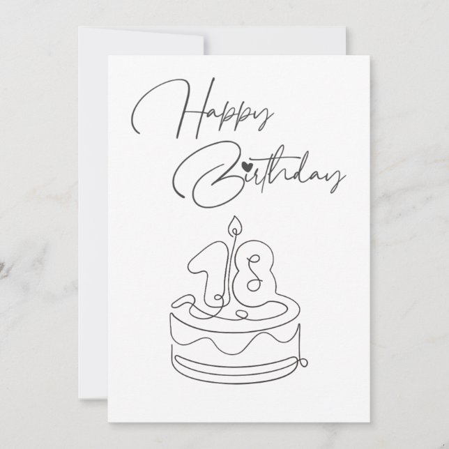 BLACK AND WHITE HAPPY BIRTHDAY CARD (Vorderseite)