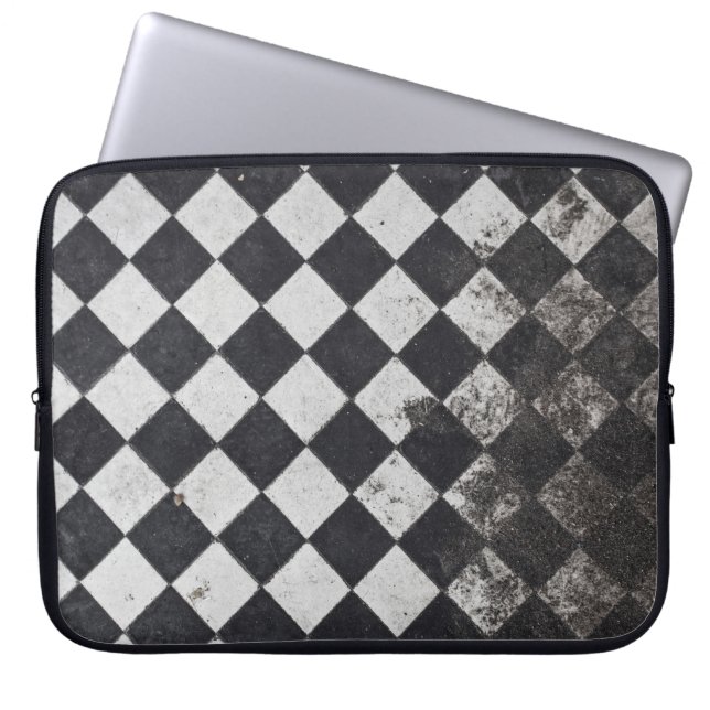 Black and white harlequin graphic laptopschutzhülle (Vorderseite)