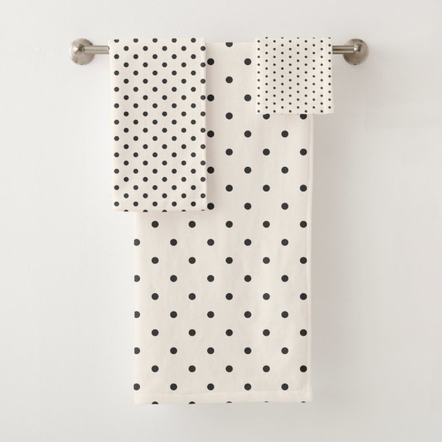 Black and White Ivory Polka Dot Pattern Retro  (En situation)