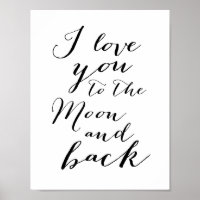 Black And White Je vous aime Poster Imprimer 8.5x1