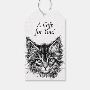 Black and White Kitten Face - ein Geschenk für Sie Geschenkanhänger