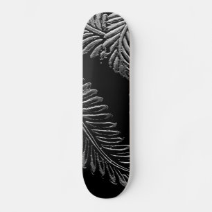 Black and White Leaves Skateboard