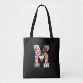 Black and White Letter M Photo Collage Tasche