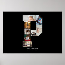Black and White Letter P Photo Collage